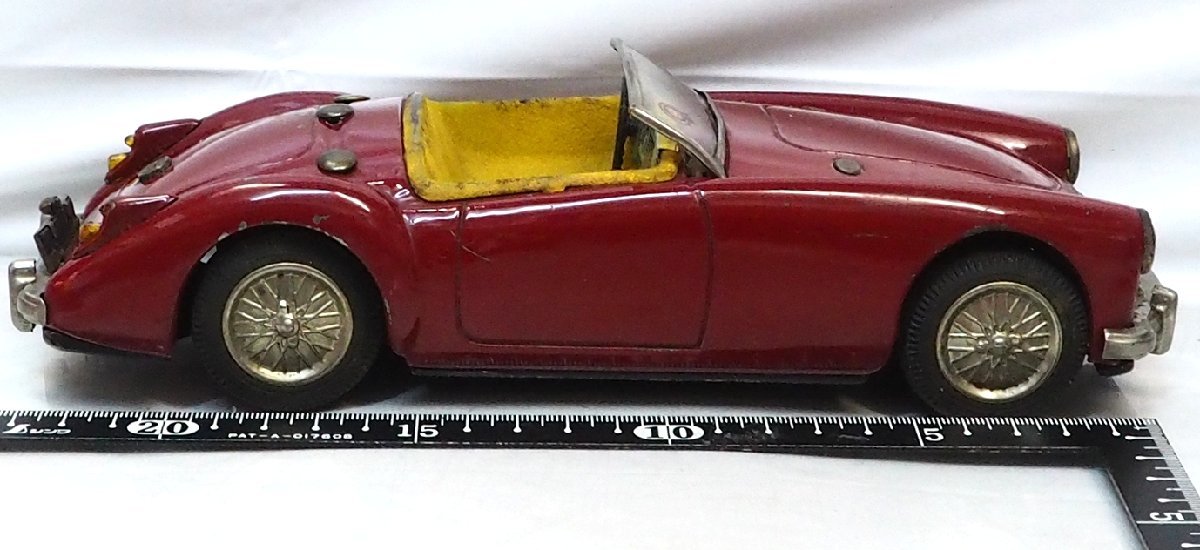 Asahi【MG MGA 1600 Cabriolet カブリオレ 赤レッド】ブリキ フリクション ミニチュア自動車 tin toy car ■ATC旭玩具アサヒ【箱無】0327_画像8