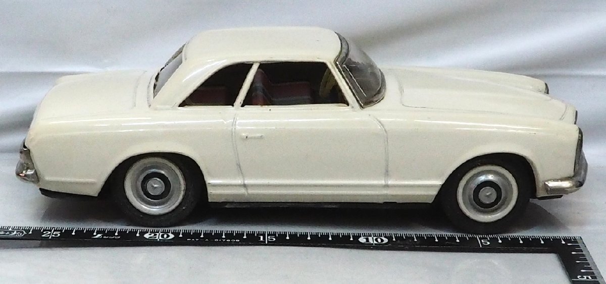 Asahi【Mercedes Benz 230SL メルセデス ベンツ 白ホワイト】ブリキ フリクションtin toy carミニチュア自動車ATC旭玩具アサヒ【箱無】0322_画像8