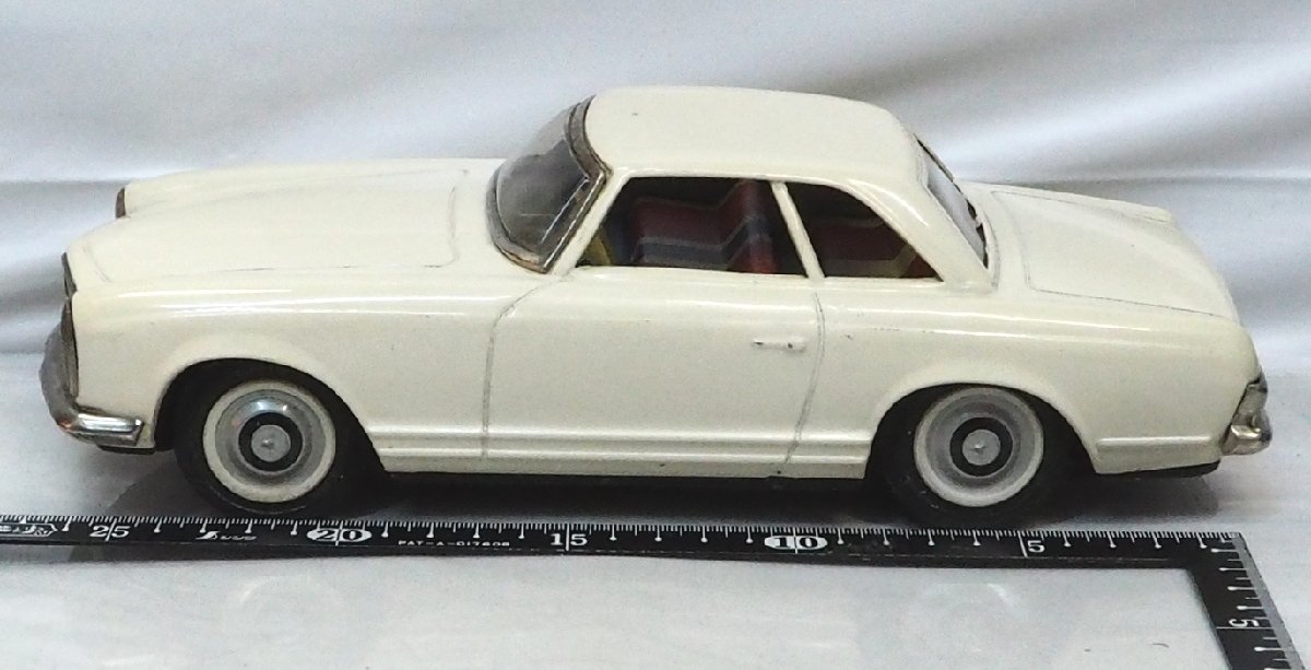 Asahi【Mercedes Benz 230SL メルセデス ベンツ 白ホワイト】ブリキ フリクションtin toy carミニチュア自動車ATC旭玩具アサヒ【箱無】0322_画像5