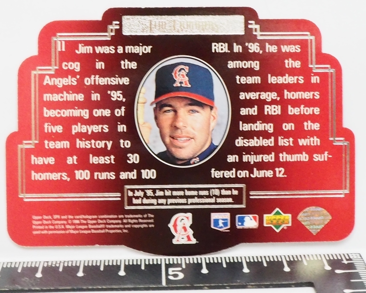 Upper Deck SPX #11【Jim Edmonds(ANGELS)】1996年DIE CUT 3DレンチキュラーMLBメジャーリーグ野球カードBaseball CARD【送料込】の画像3
