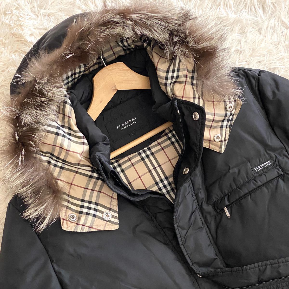 Burberry black labelノバチェックダウンジャケットLサイズ美品 www