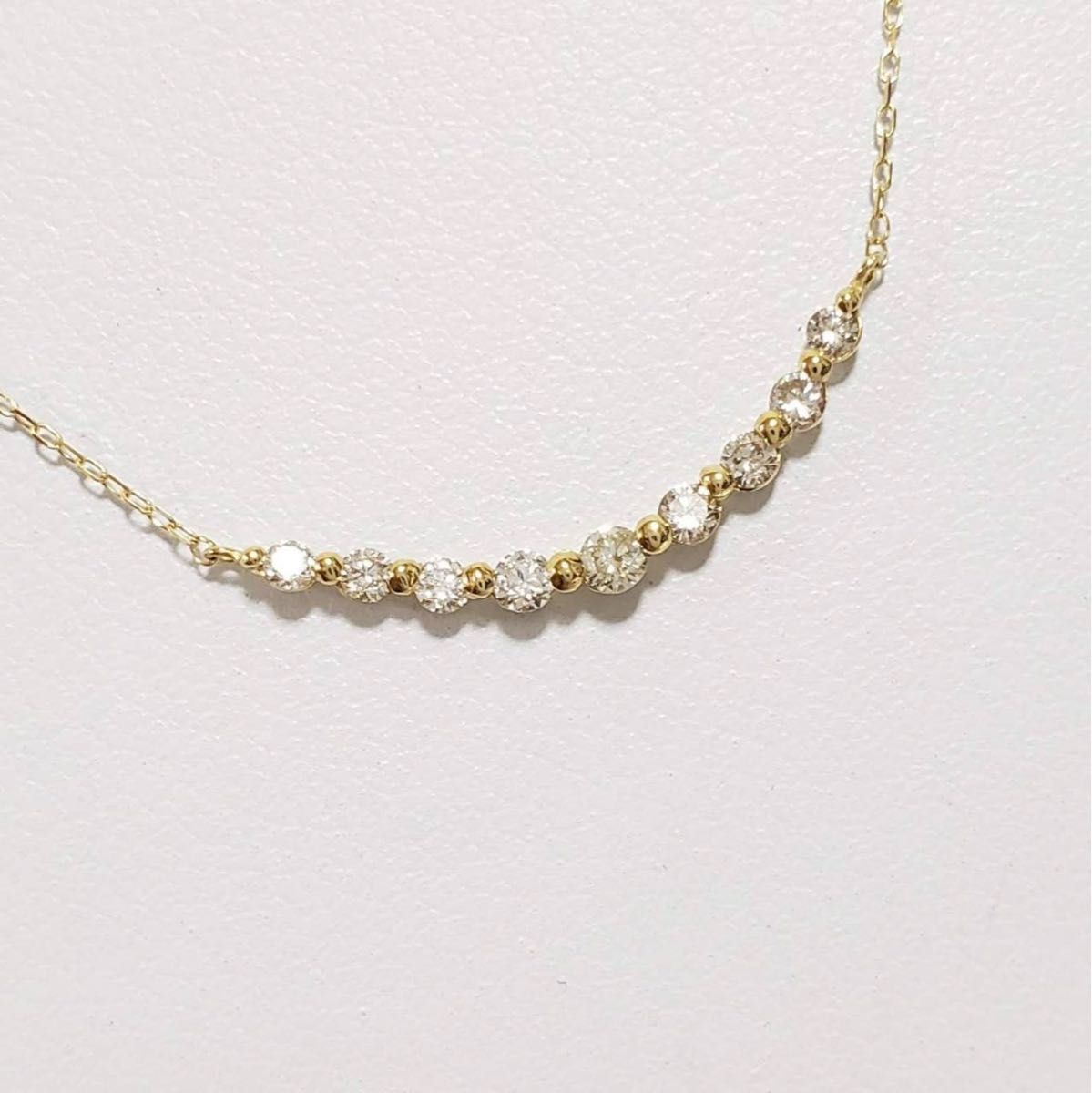縁起の良いネックレス/新品未使用/K18台/刻印有り/天然ダイヤ