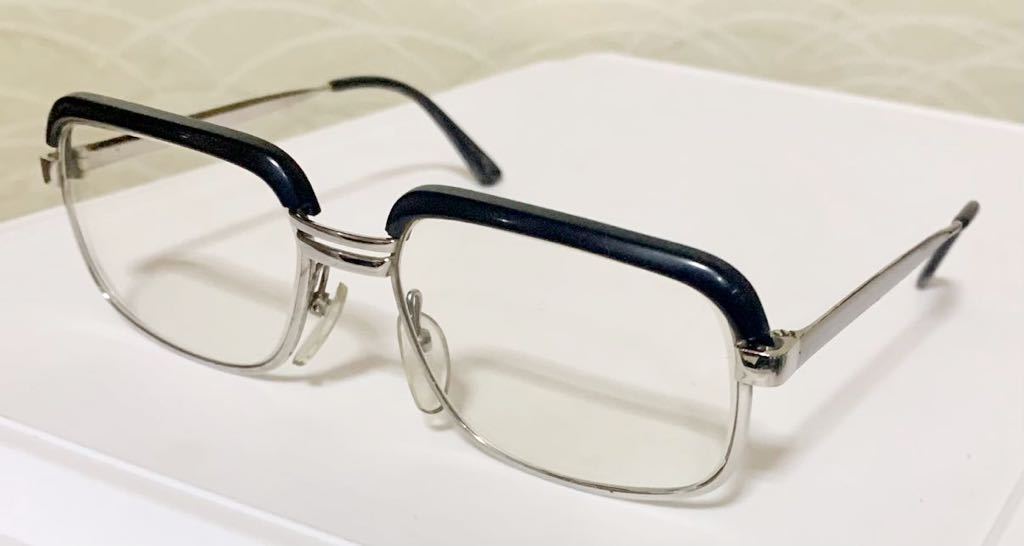 ESSEL HOYA FRANCE ヴィンテージ vintage メガネ フレーム 上だけ黒縁眼鏡 コンビネーション 知的印象