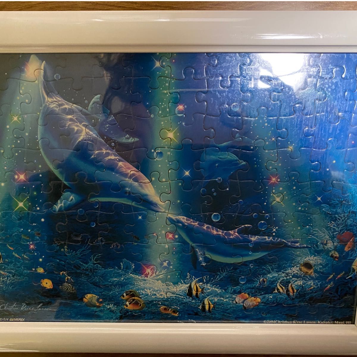 人気ブランド 【完成版】デイビッド ミラー イルカのパズル 絵画 定番