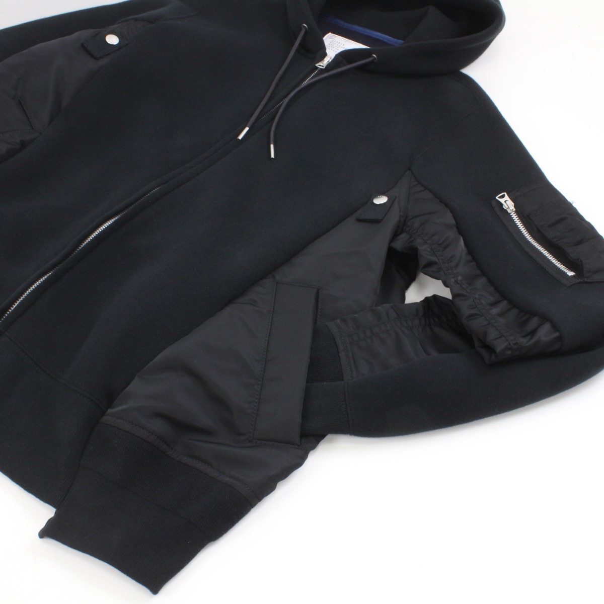 sacai MA-1 Zip Up Hoodie スポンジ スウェット ジップアップ パーカー