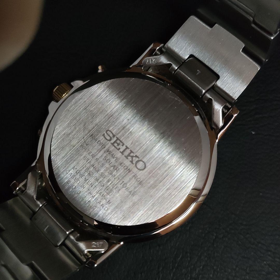 極美品【稼働品】SEIKO セイコー 7B52 ソーラー ゴールド メンズ時計