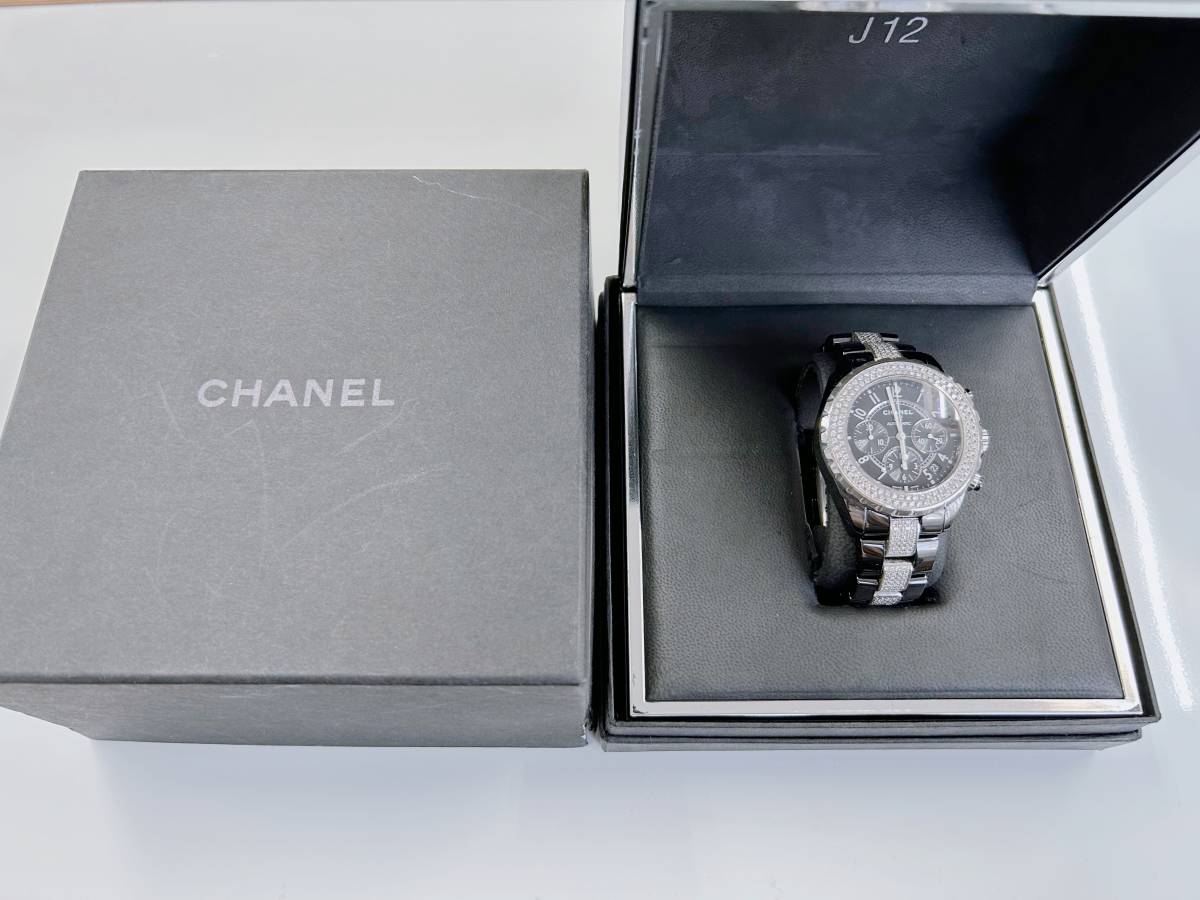  last price cut!! CHANEL Chanel J12 chronograph H0940 diamond bezel breath center diamond 41mm men's hour moving to coil same day shipping 