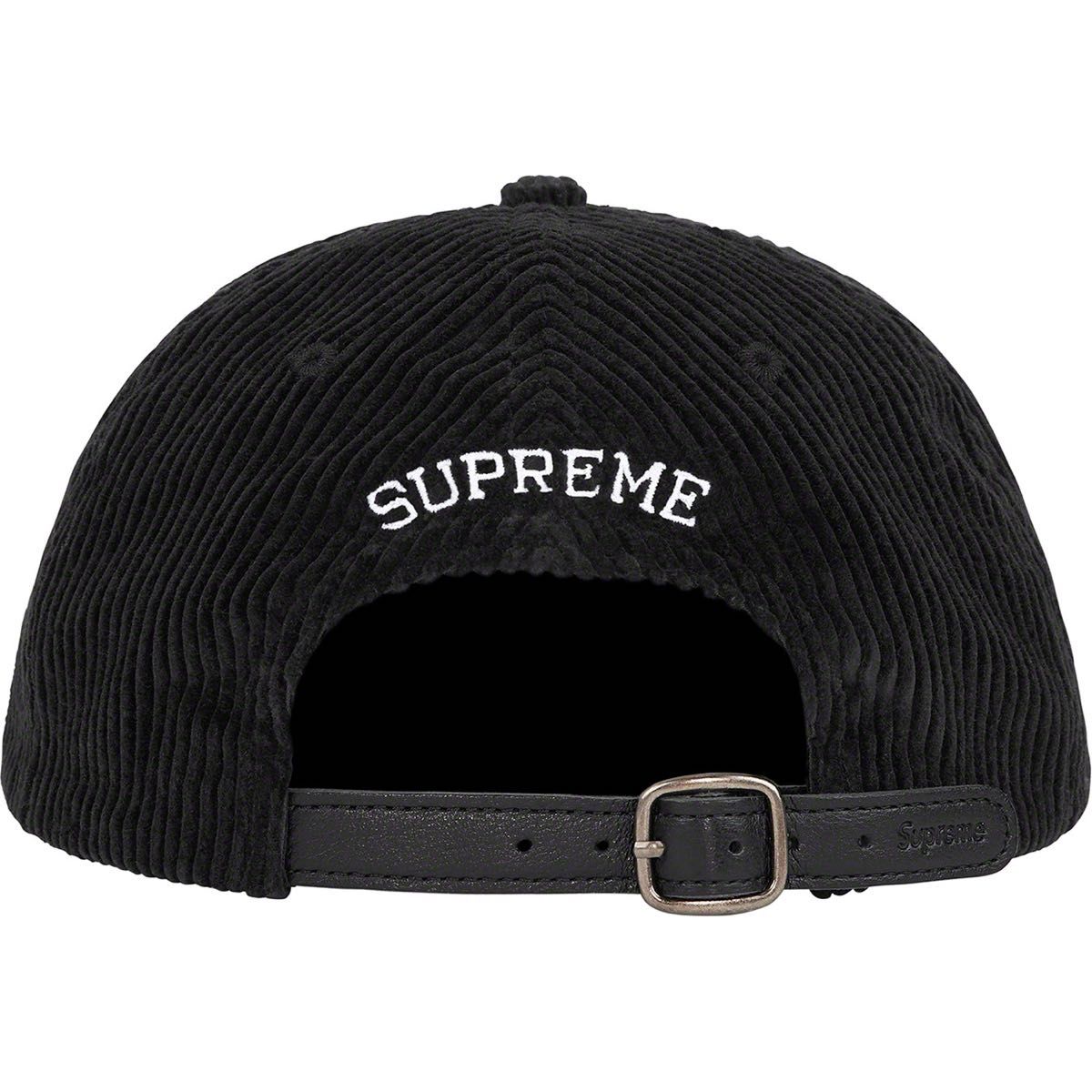 Supreme Script Corduroy 6-Panel Black | noonanwaste.com
