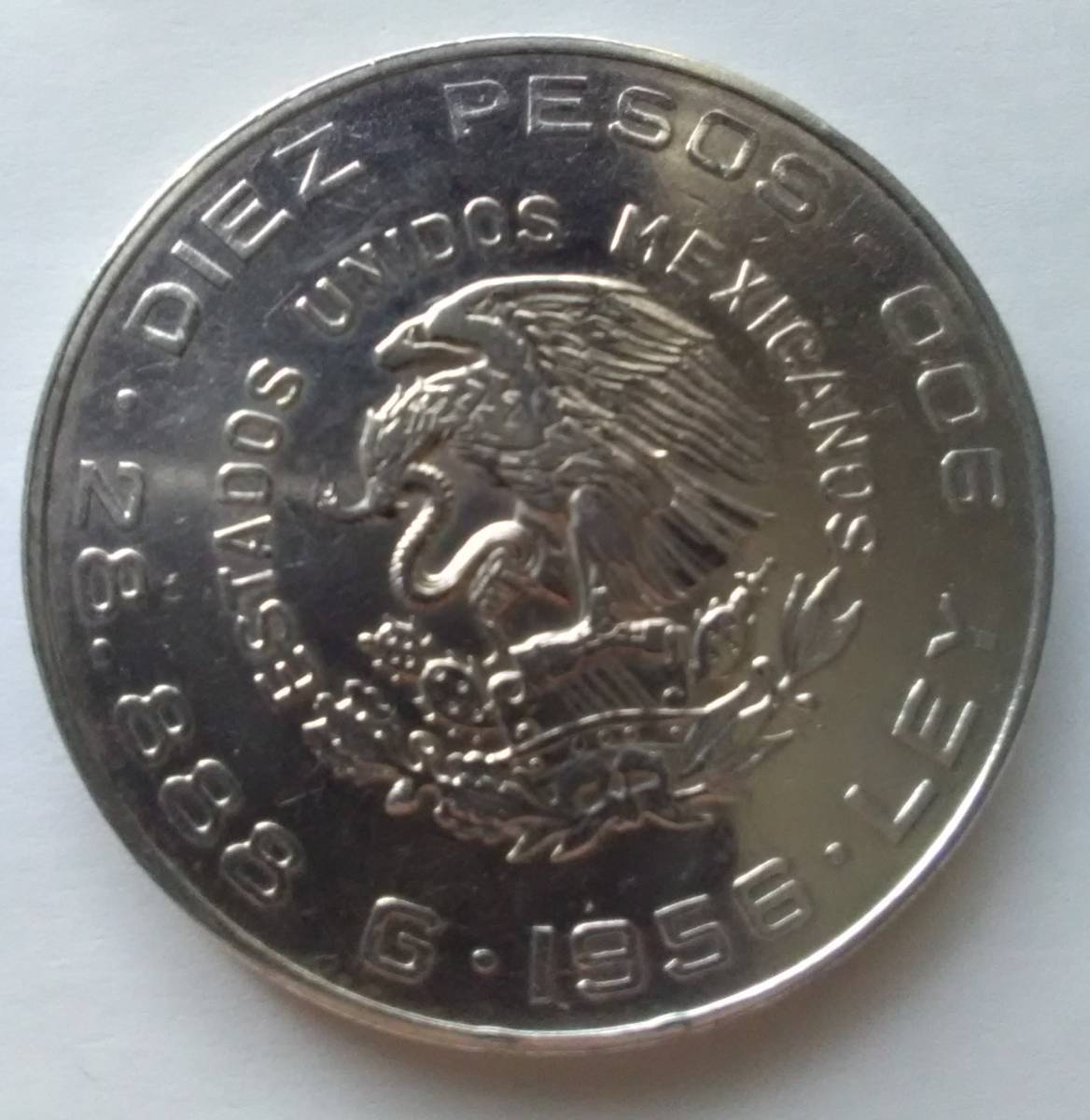 メキシコ銀貨１９５６年 28.888ｇ 900/1000 銀貨の画像2