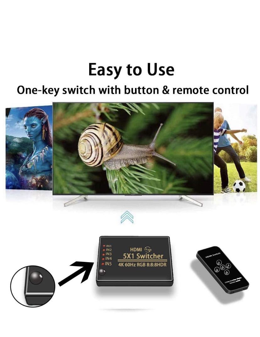  newest 5 input 1 output HDMI switch HDMI equipment 5 pcs. image * sound .1 pcs. Hi-Vision 