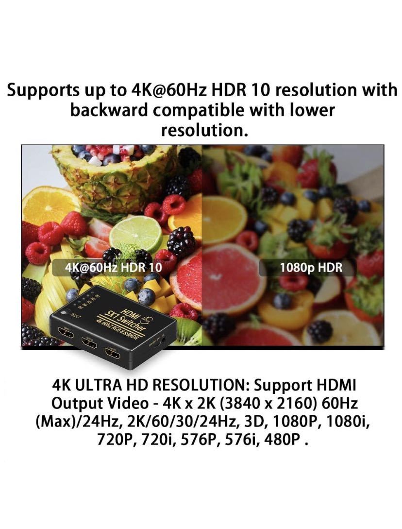  newest 5 input 1 output HDMI switch HDMI equipment 5 pcs. image * sound .1 pcs. Hi-Vision 