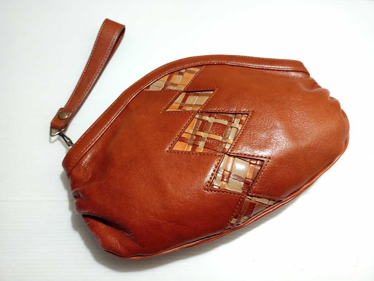  original leather second bag tea color 