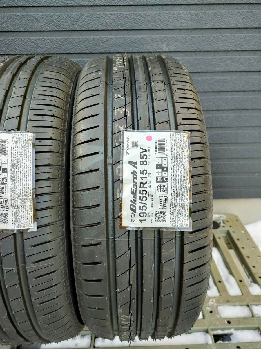 NEW 新品未使用 195/55R15 YOKOHAMA BluEarth A AE50 ヨコハマ ブルーアース 夏タイヤ サマータイヤ 2020年製 4本セットの画像5