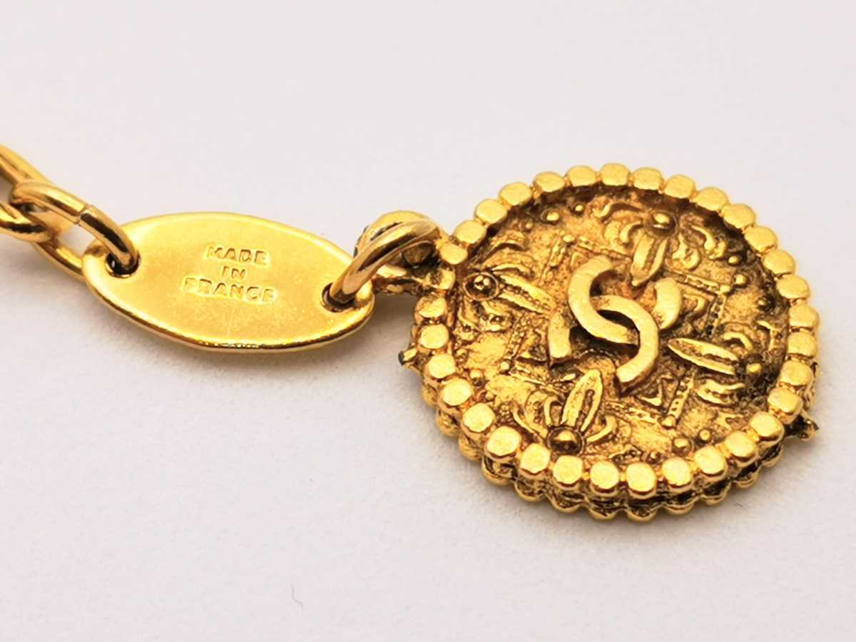 超美品Vintage Chanel ネックレス メダルチェーン 全長110cm シャネル 