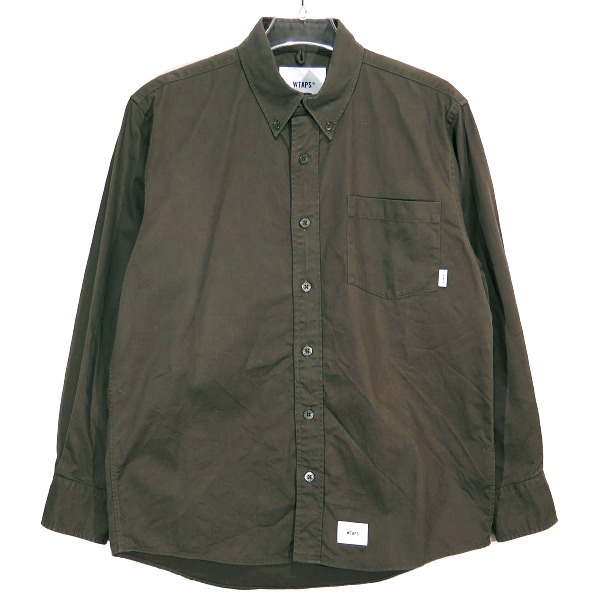 即納&大特価】 20AW WTAPS BD/LS/COTTON.TWILL 長袖 オリーブドラブ