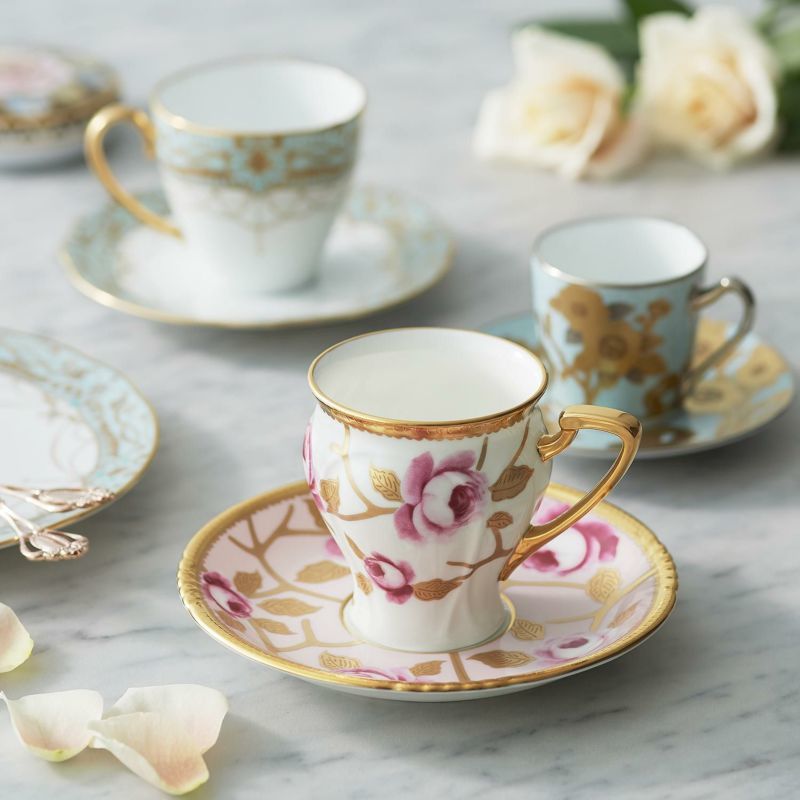 ノリタケ! ☆桃色金彩薔薇文・コーヒー碗皿☆ H-883J/T52520 ノリタケ! ☆桃色金彩薔薇文・コーヒー碗皿☆ H-883J/T52520