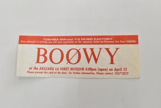 **BOOWY bow . билет 1985 год 4 месяц 13 день красный склон la four re* Mu jiam**