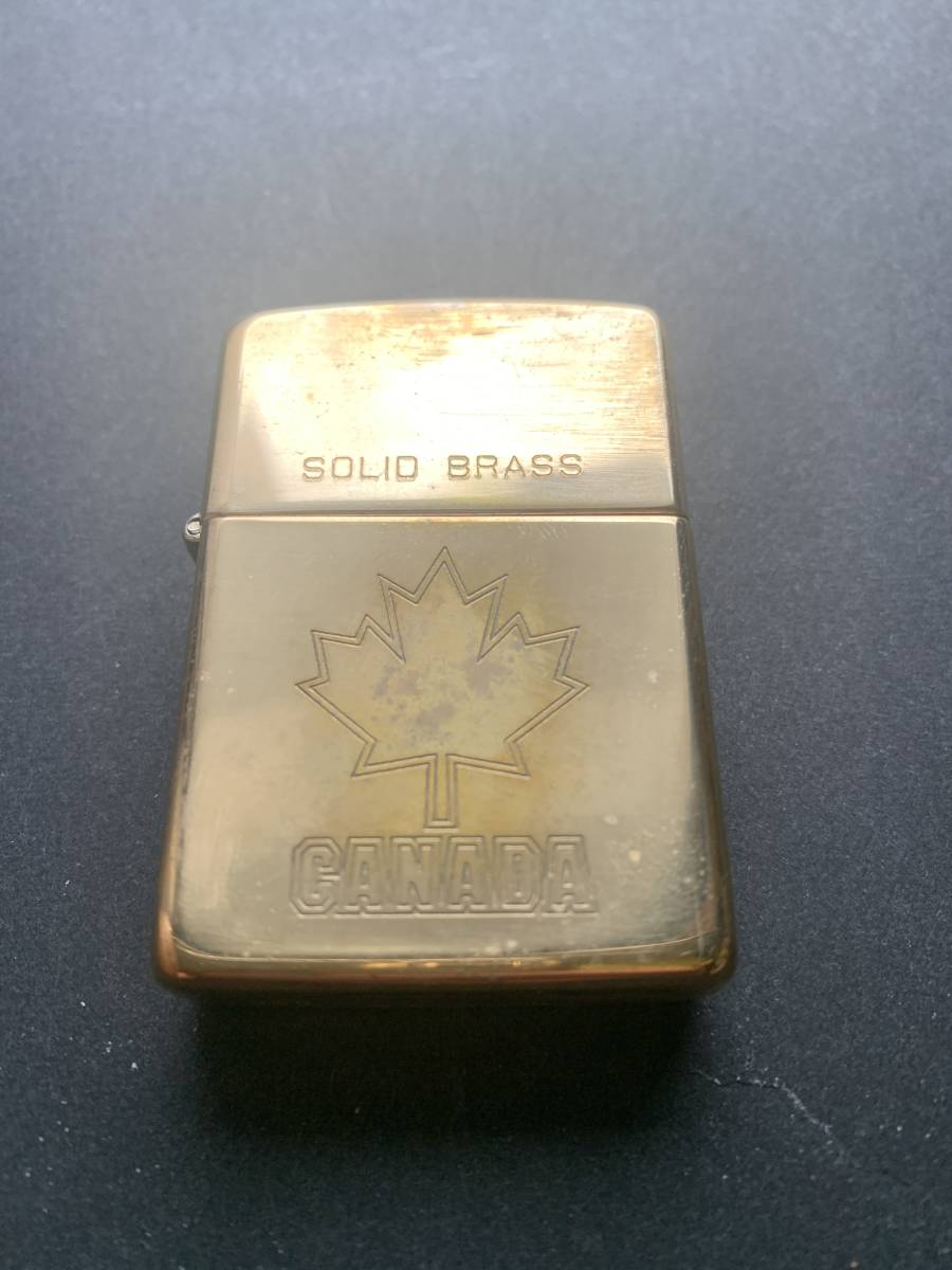 新品最新作 ヤフオク! - Zippo カナダ刻印 ソリッドブラス メイプル