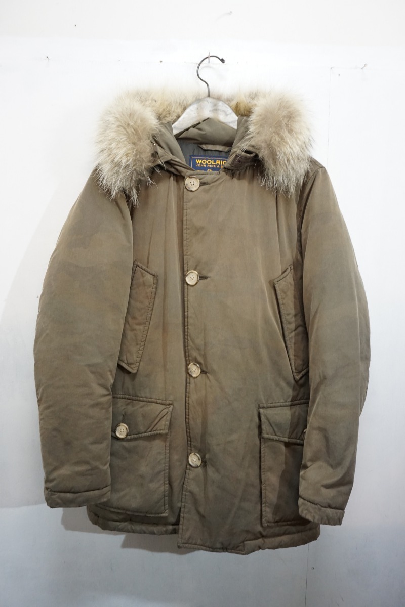 別注 正規 WOOLRICH ウールリッチ ARCTIC PARKA アークティック パーカー ダウン ジャケット 迷彩 カーキ XS 本物 107N▲_画像1