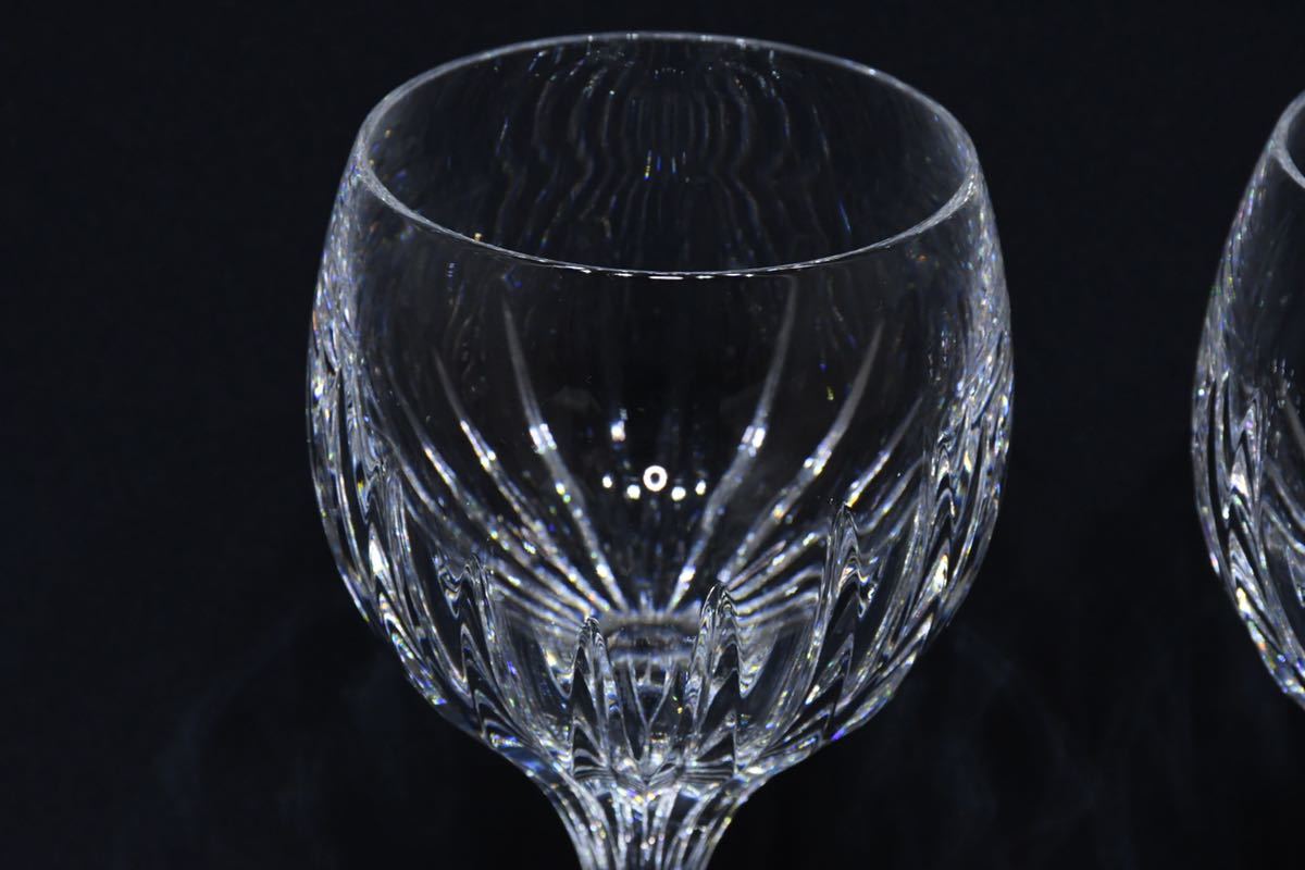 BLK104 美品 Baccarat バカラ マッセナ クリスタル ワイングラス 1344-103 ペア 2客セット 高さ16.3cm 200ml 検) アンティーク ペアグラス_画像4