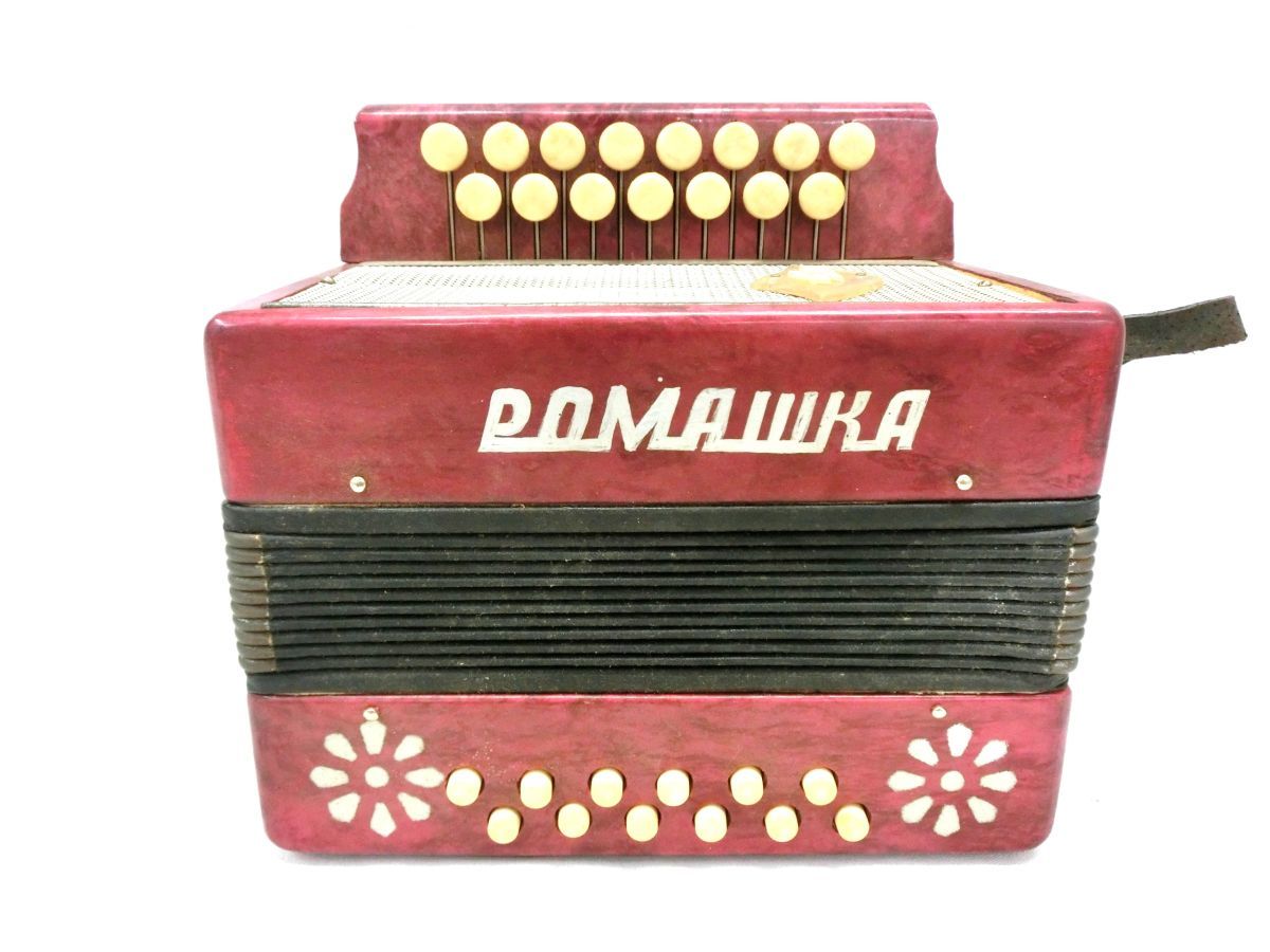1000円スタート アコーディオン mega POMAWKA 小型 鍵盤楽器 レトロ アンティーク おもちゃ 約20cmx21cmx12.5cm 1 ◎◎8010の画像6