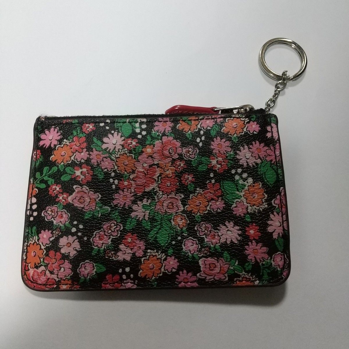 COACH コーチ 花柄 フローラル キーリング付き コインケース ミニ財布 小銭入れ