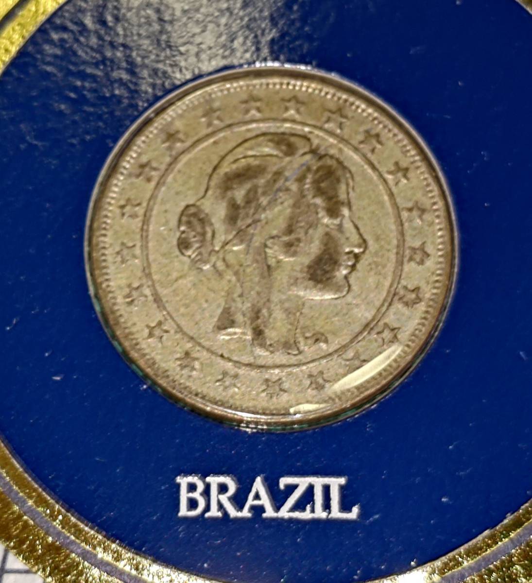 【1円スタート】ブラジル 2000レイス銀貨 フランクリンミント社 世界の偉大な歴史的銀貨コレクション 自由の女神 1924年の画像3