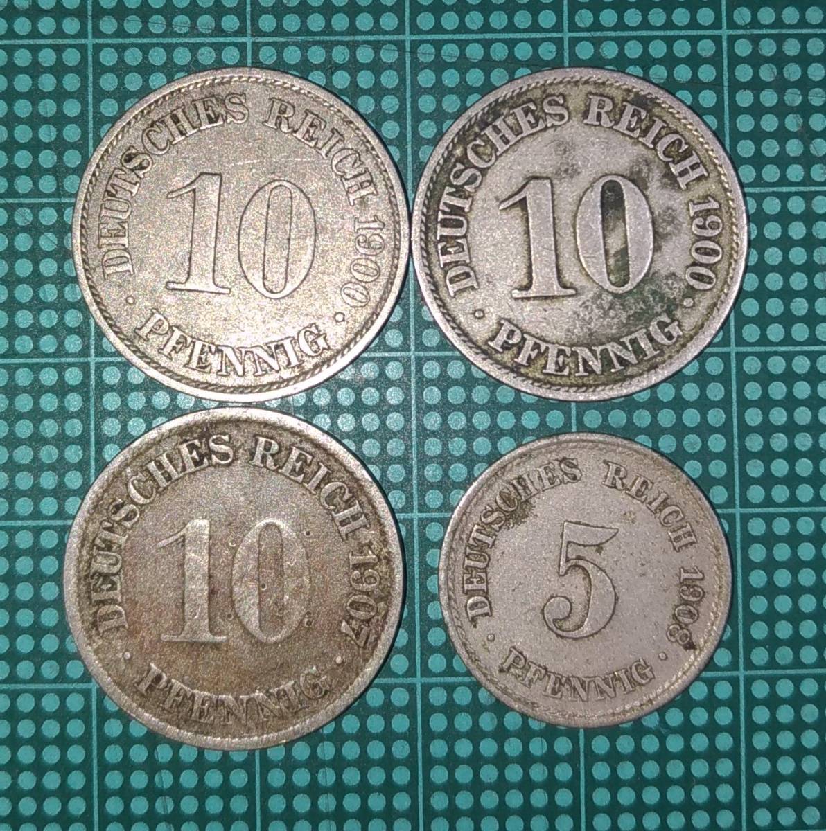 1円スタート ドイツ ドイツ帝国 ライヒスマルク 10ペニヒ 5ペニヒ硬貨