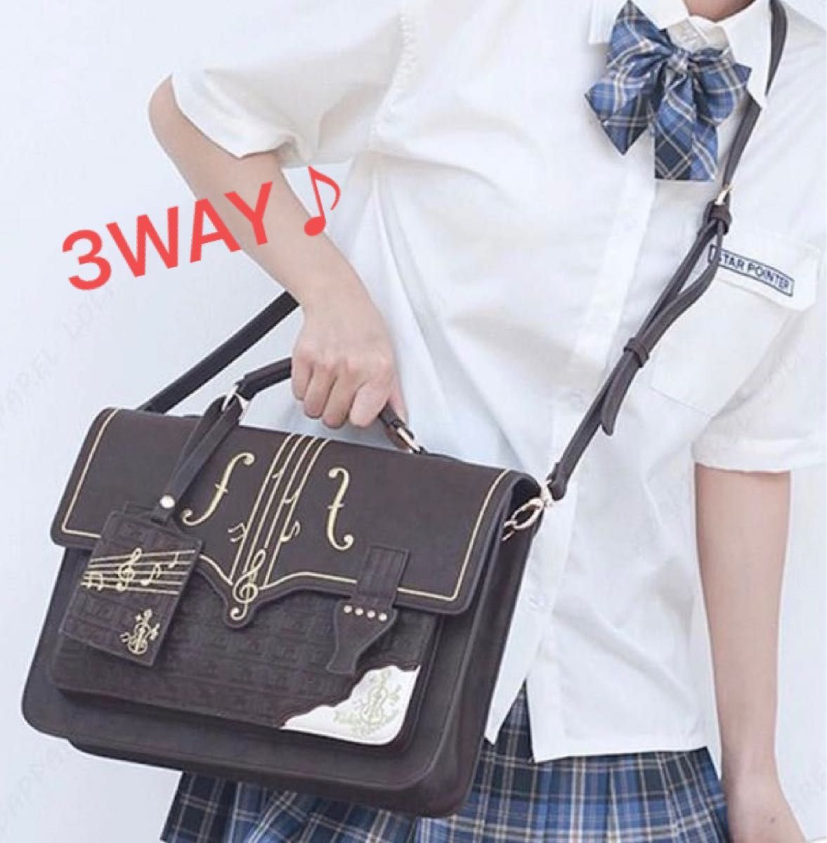 【新品☆】3WAYバック スクールバック 学生かばん リュック ショルダーバッグ 音符 音楽 プレゼント 入学 レッスンバック