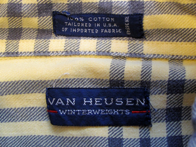 VAN HEUSEN ヴァン・ヒューゼン ヘビーネルシャツ 90's Vintage Winter Weights, Long Sleeve Shirt USA製_画像6