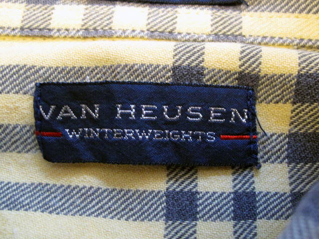 VAN HEUSEN ヴァン・ヒューゼン ヘビーネルシャツ 90's Vintage Winter Weights, Long Sleeve Shirt USA製_画像3