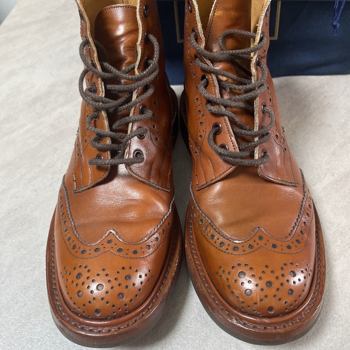 数回履き程度美品】Tricker's MALTON カントリーブーツ ウイングチップ