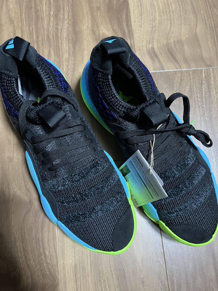 【新品未使用未着用タグ付き】adidas Trae Young 2.0 Core Black/Team Solar Green サイズ:US8.5 26.5㎝_画像2