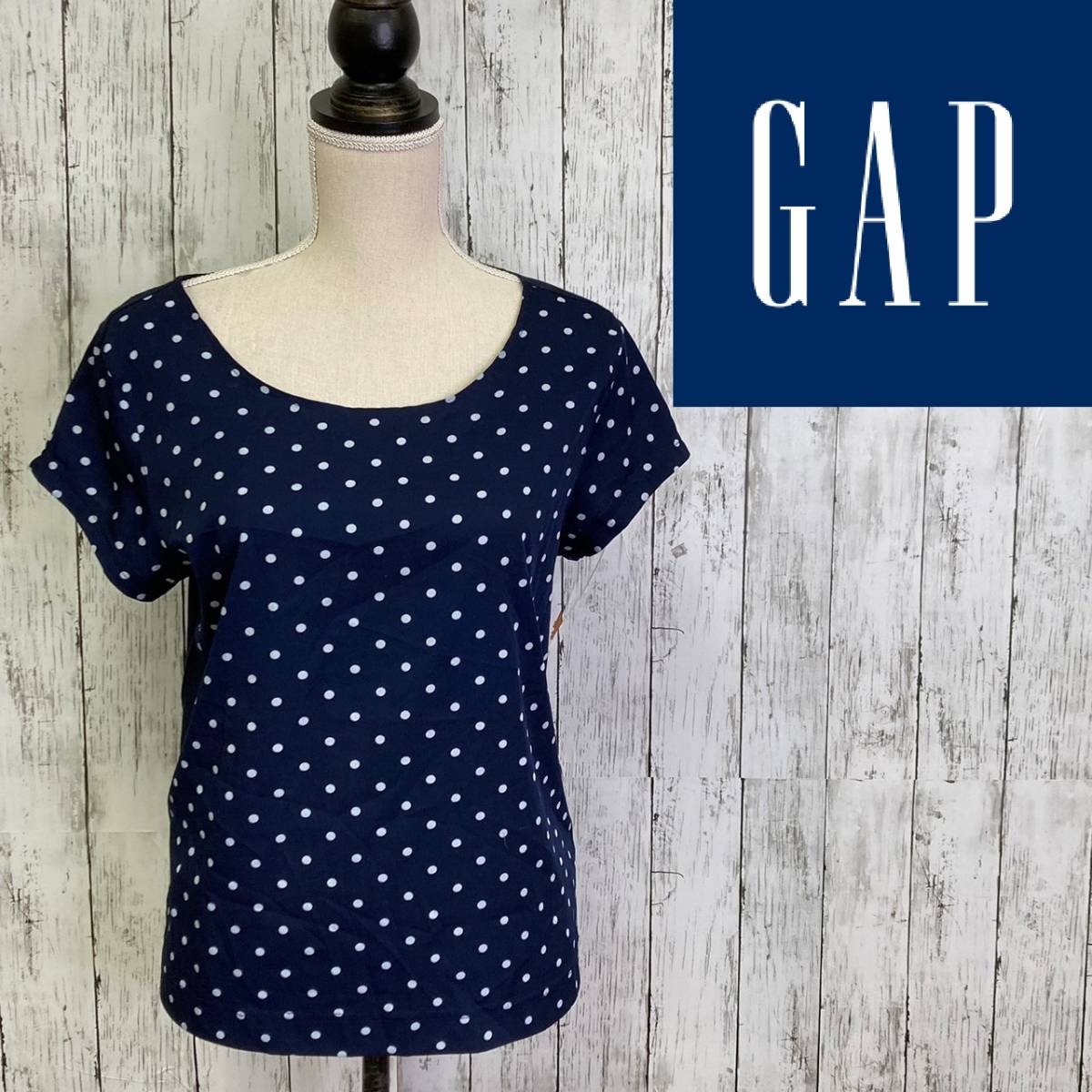 GAP★ギャップ★ドット柄 カットソー★サイズL　10-306　_画像1