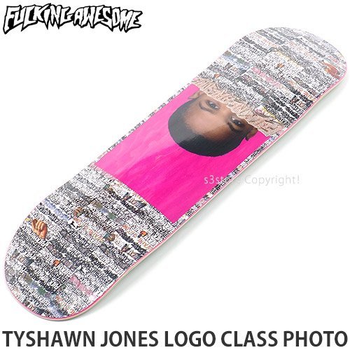 1円～ FUCKING AWESOME TYSHAWN JONES LOGO CLASS PHOTO Pink 8.25x31.79 ファッキン オーサム スケボー デッキ 板 DECK [同梱不可]の画像1