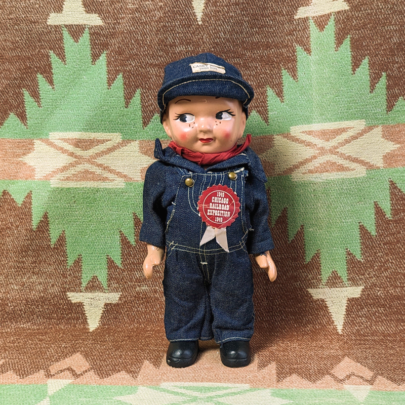 40s [CASEY JONES] Advertising Doll 40 period Ad ba Thai Gin g doll Denim overall bati- Lee Buddy Lee Vintage 30s50s