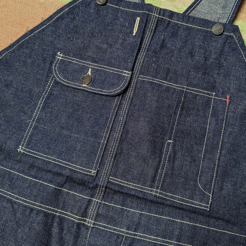  almost dead stock [OX HIDE] 30s Denim Overalls NRA / 30 period oks hyde Denim overall pe needs Vintage 20s40s50s