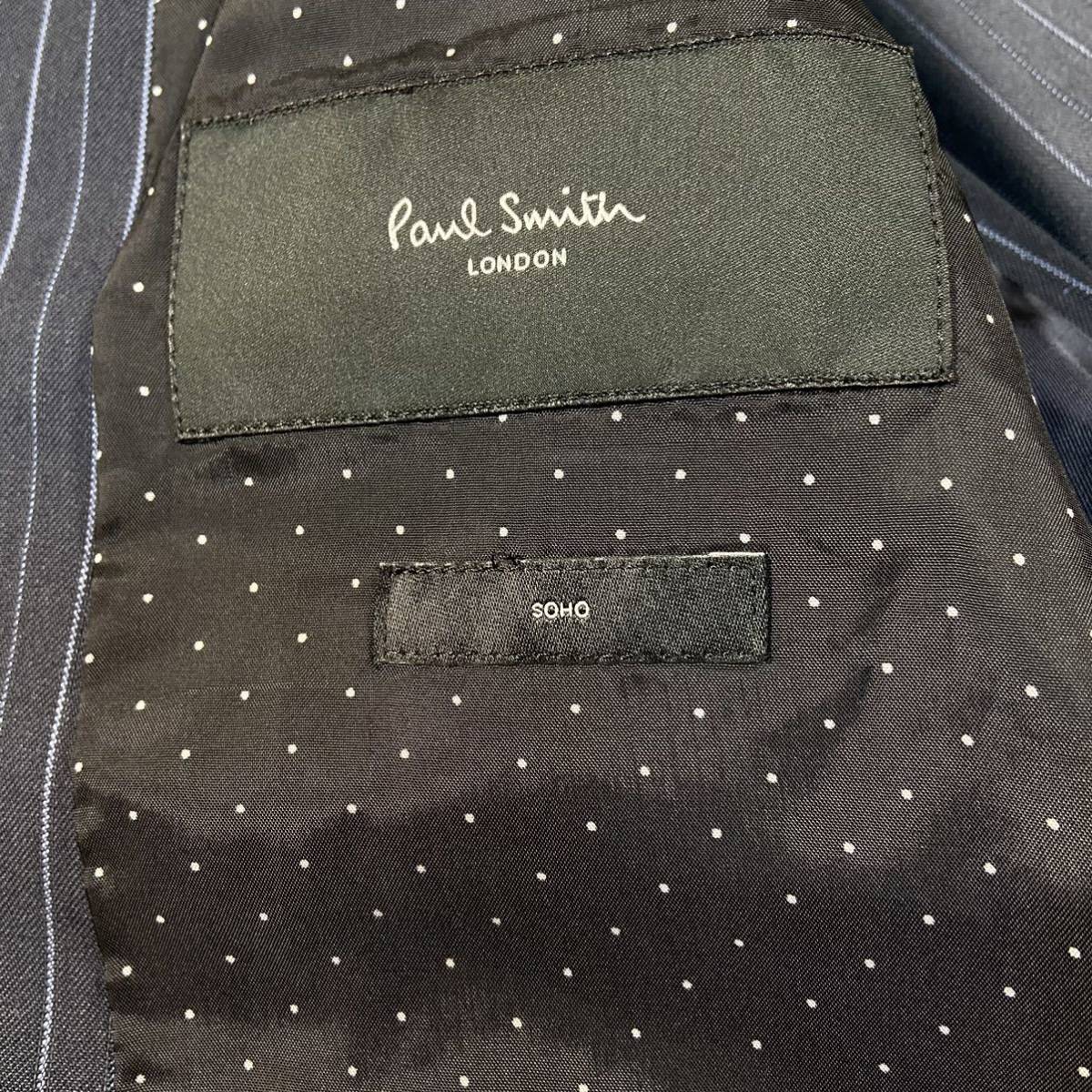 【最高級の逸品】Paul Smith ポールスミス スーツ セットアップ 高級生地 裏地 ドット 水玉 SOHO ネイビー ストライプ 現行モデル_画像5