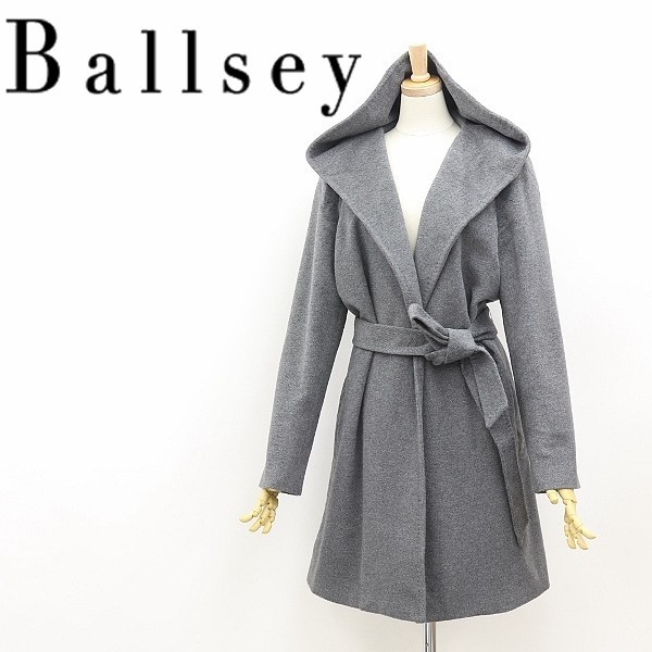 *BALLSEY Ballsey Tomorrowland Anne gola ribbon belt attaching f- dead LAP gown coat gray 42