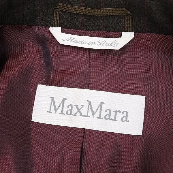  white tag *Max Mara Max Mara stripe pattern front ribbon jacket dark brown 42