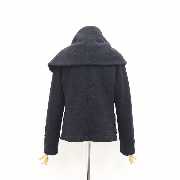 *L\'EQUIPE YOSHIE INABArekip Yoshie Inaba шерсть большой цвет дизайн котороткое пальто чёрный черный 9