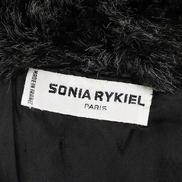  Vintage *SONIA RYKIEL Sonia Rykiel общий рисунок искусственный мех over Silhouette шаль цвет кнопка re юбка 