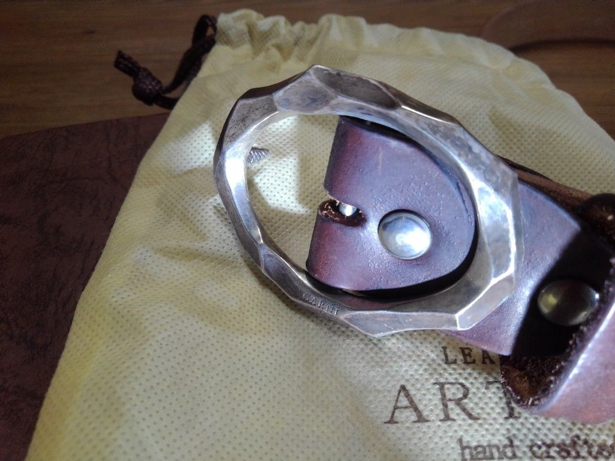 GARNIシルバーバックル ART BROWN UKサドルレザーベルト ガルニ GARNIシルバーバックル ART BROWN UKサドルレザーベルト ガルニ