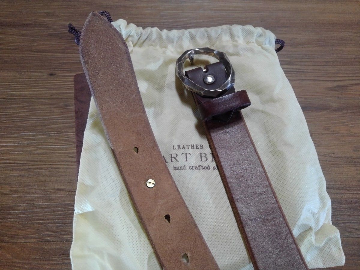 GARNIシルバーバックル ART BROWN UKサドルレザーベルト ガルニ GARNIシルバーバックル ART BROWN UKサドルレザーベルト ガルニ