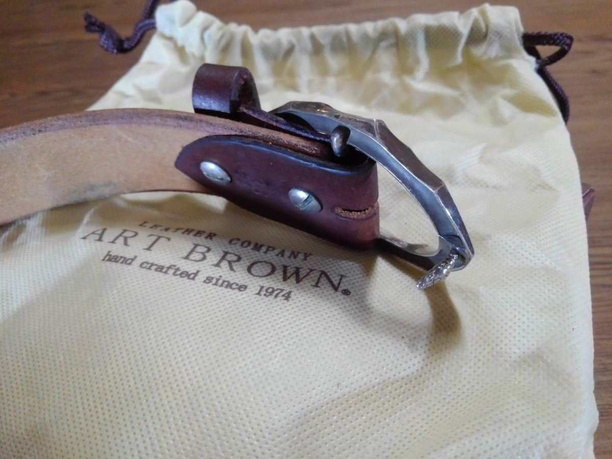 GARNIシルバーバックル ART BROWN UKサドルレザーベルト ガルニ GARNIシルバーバックル ART BROWN UKサドルレザーベルト ガルニ