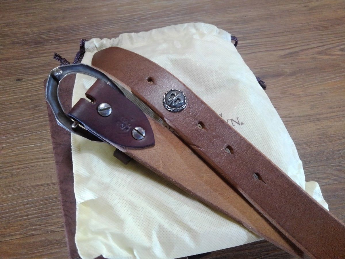 GARNIシルバーバックル ART BROWN UKサドルレザーベルト ガルニ GARNIシルバーバックル ART BROWN UKサドルレザーベルト ガルニ