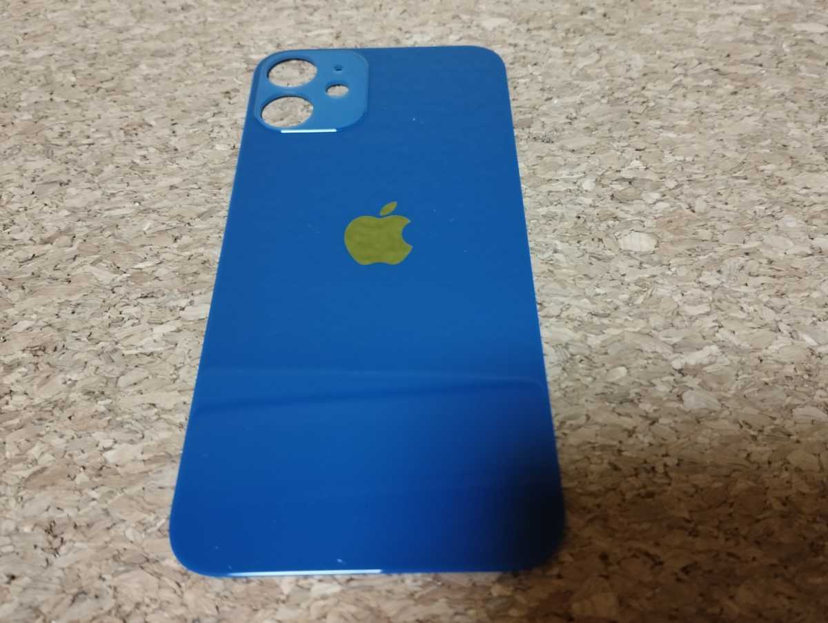iPhone 12 mimi 背面バックガラス 背面パネル 修理用 交換用 ブルー 青の画像1
