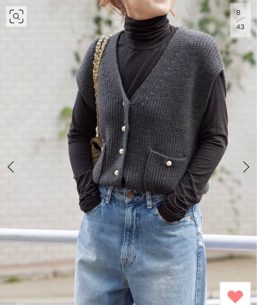 spick and span パールボタン畦ニットベスト|PayPayフリマ