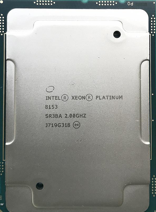 Intel Xeon Platinum 8153 SR3BA 16C 2GHz 2.5/2.8GHz 22 MB 125W LGA3647 DDR4-2666の画像1