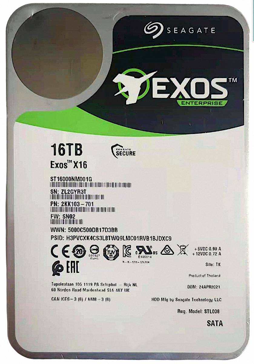 Seagate Exos X18 16TB HDD 3.5インチ SATA-